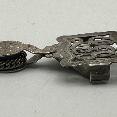 Antique Victorian Sterling Silver T.HAUSMANN & SONS Suspender Clip/Buckle