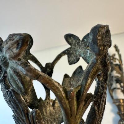 Early Ornate Candle Holders. (See Description)