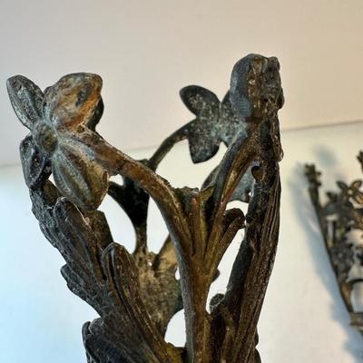 Early Ornate Candle Holders. (See Description)