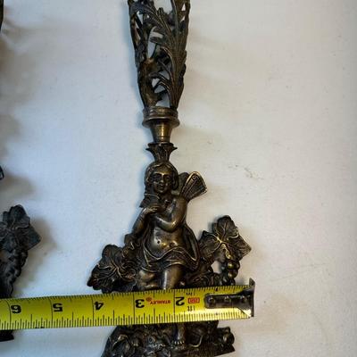 Early Ornate Candle Holders. (See Description)