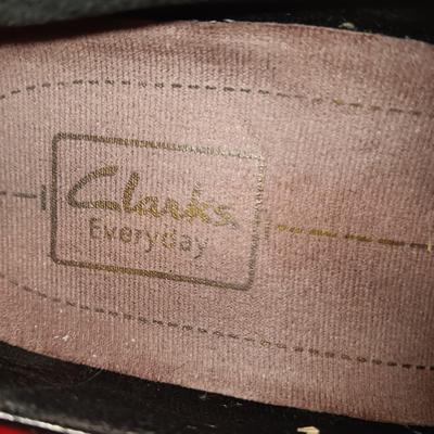 LADIES ECCO (38) & CLARKS EVERYDAY (7 1/2) SLIP ON SHOES