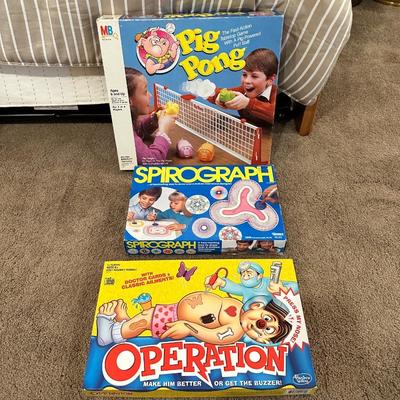 PIG PONG, SPIROGRAPH & OPERATION GAMES