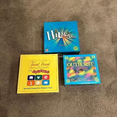 HILARIUM, TRIVIAL PURSUIT JUNIOR & OUTBURST JUNIOR GAMES