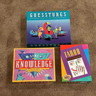 GUESSTURES, KNOWLEDGE AND TABOO GAMES