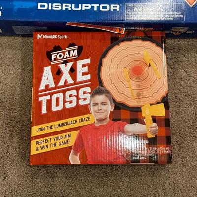 NEW NERF GUNS AND FOAM AXE TOSS