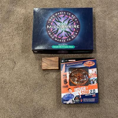 WHO WANTS TO BE A MILLIONAIRE, NEW HOVER STAR AND A WOOD BOX THAT RATTLES?
