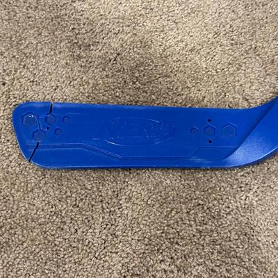 BASKETBALL, PLASTIC HOCKEY STICK AND KNEE PADS