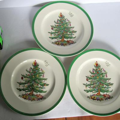 3 Spode Christmas Tree Dinner Plates
