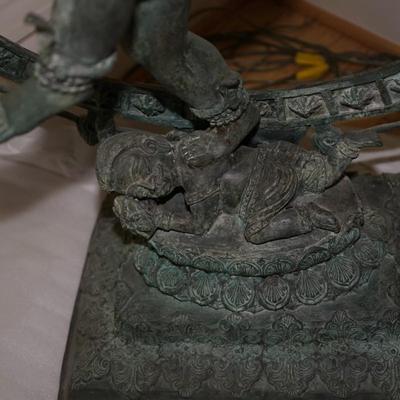 LARGE 4FT TALL AND 4 FT WIDE VINTAGE DANCING SHIVA NATARAJA STATUE OF BRONZE METAL