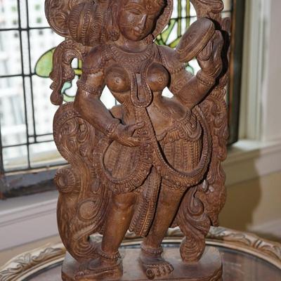 EASTERN INDIAN / THAI ART VINTAGE WOOD PANEL
