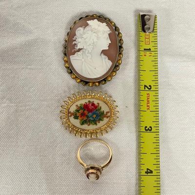 Cameos & Petit Point Brooch (BBC-SS)