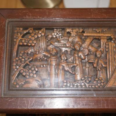 JAPAMESE DEEP CARVED NESTING TABLES FOUR TABLES W/ DEEP CARVINGS