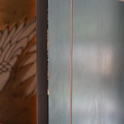 FOUR PANEL FOLDING JAPANESE SCREEN OF CRANES