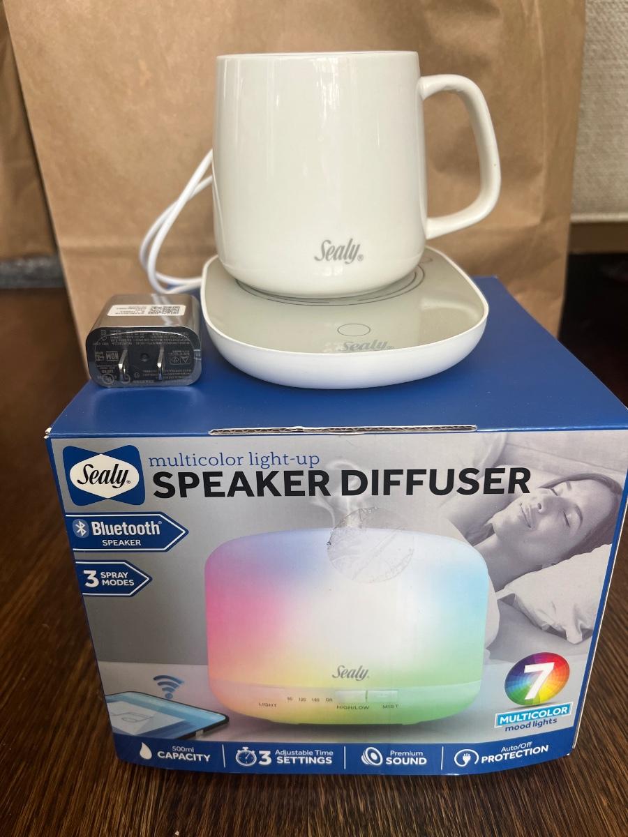 Sealy Hot Plate, Coffee Cup, and Bluetooth Speaker Diffuser