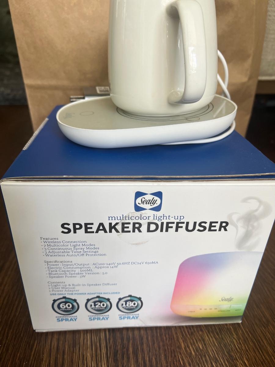 Sealy Hot Plate, Coffee Cup, and Bluetooth Speaker Diffuser