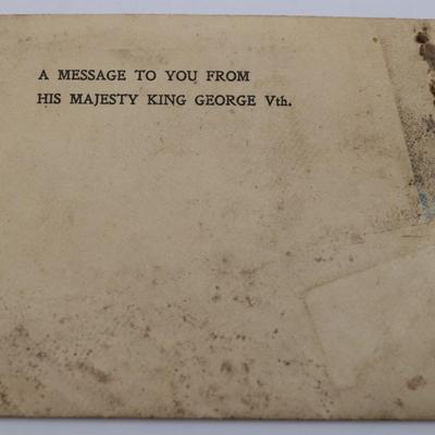 King George V Letter - Thanking U.S. Soldiers in 1918