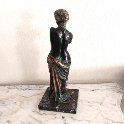 BRONZE HALF NUDE WOMAN FIGURINE