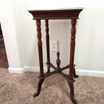 MARBLE TOP PLANT STAND