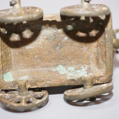 ANTIQUE BRASS EASTERN INDIA ELEPHANT ON WHEELS