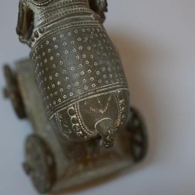ANTIQUE BRASS EASTERN INDIA ELEPHANT ON WHEELS