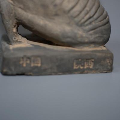 TERRA COTTA CHINESE WARRIOR PRESENTATION STANCE 11" SIGNED