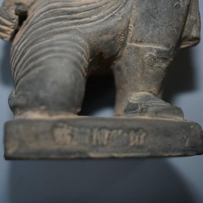 TERRA COTTA CHINESE WARRIOR PRESENTATION STANCE 11" SIGNED