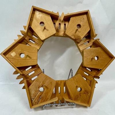 Wall Hanging Wooden Birdhouse Wreath for decoration