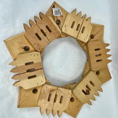 Wall Hanging Wooden Birdhouse Wreath for decoration