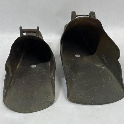 2 Brass Conquistador Stirrup Shoes