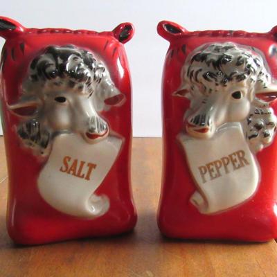 Regal China Old MacDonald Sheep Feedsack Salt and Pepper Set