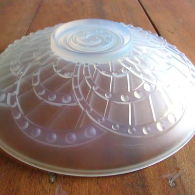 Beautiful French Art Glass Bowl, Frosted Opalescent Glass