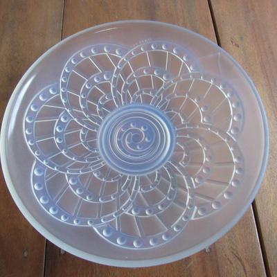 Beautiful French Art Glass Bowl, Frosted Opalescent Glass