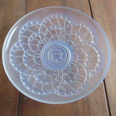 Beautiful French Art Glass Bowl, Frosted Opalescent Glass