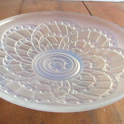 Beautiful French Art Glass Bowl, Frosted Opalescent Glass
