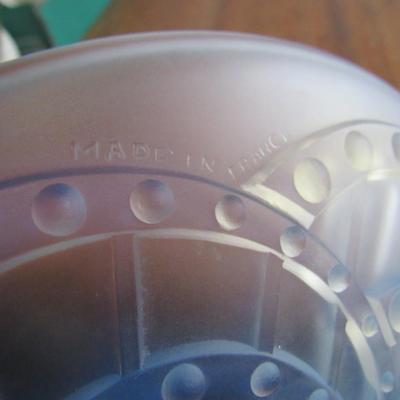 Beautiful French Art Glass Bowl, Frosted Opalescent Glass