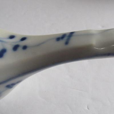 Antique Flow Blue Baby or Invalid Feeder, Germany