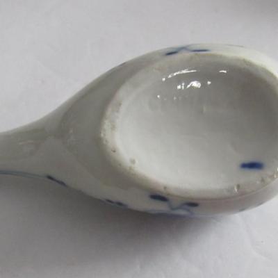 Antique Flow Blue Baby or Invalid Feeder, Germany