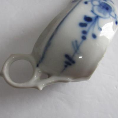 Antique Flow Blue Baby or Invalid Feeder, Germany