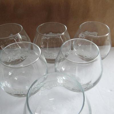 Dooley's Toffee Tipper Wobble Bar Glasses in Original Box, Never Used