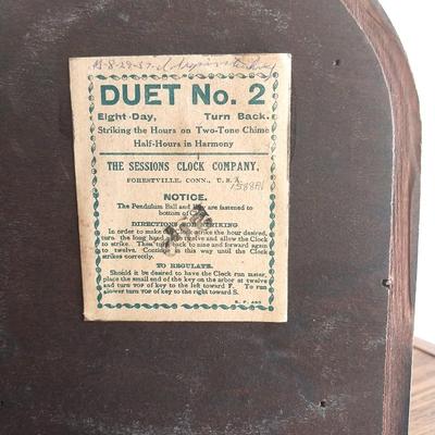 VINTAGE 8 DAY MANTEL CLOCK BY SESSIONS CLOCK COMPANY