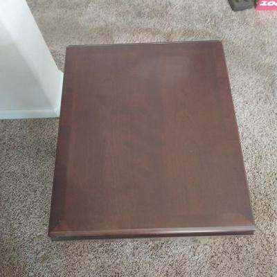 WOODEN DROPLEAF SIDE TABLE WITH DRAWER