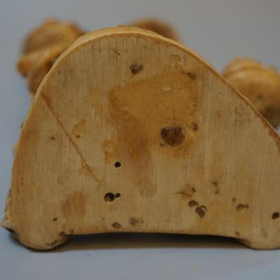 JAPANESE MAPLE CARVING OF FISHERMAN AND YOUNG BOY