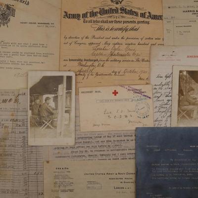 WWI Soldier’s Letters, Army Documents,Newspapers, Etc.