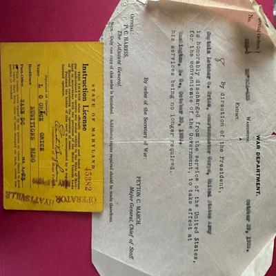 WWI Soldier’s Letters, Army Documents,Newspapers, Etc.
