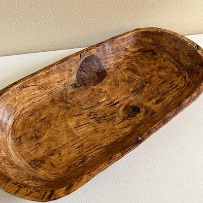 22" Large Wooden Dough Bowl