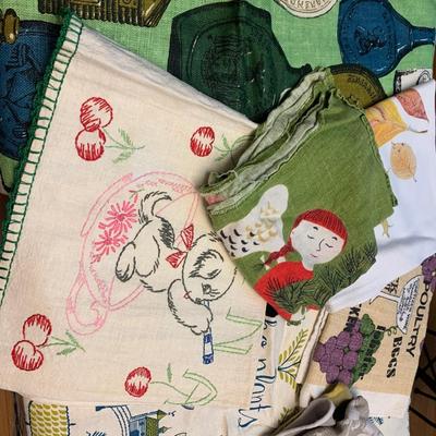 Vintage Kitchen Hand Towels Lot