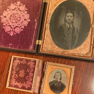 TWO Antique Daguerreotype Photos Lot