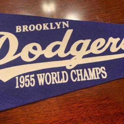 Vintage Mitchell & Ness Brooklyn Dodgers 1955 World Champs Pennant