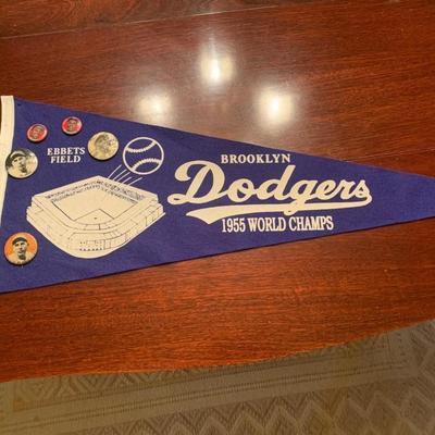Vintage Mitchell & Ness Brooklyn Dodgers 1955 World Champs Pennant