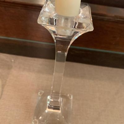 PAIR Tiffany Candlesticks w/ Glass Globes